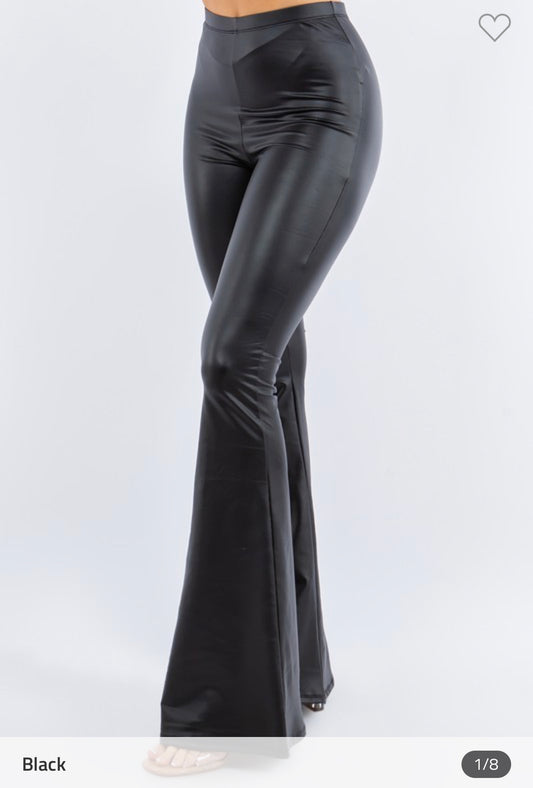Faux Leather PU Flared Bottoms