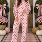 Pink Polka Dot Stripe Set