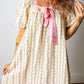 Floral Lace Trim Bow Dress