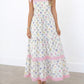 Floral Stripe Knot Strap Maxi Dress RTS