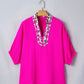 Dolman Leopard Trim Blouse