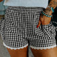 Black Gingham Lace Shorties