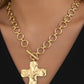 Hammered Cross Toggle Necklace Zenana New RTS