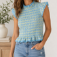 Gingham Lace Trim Top