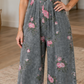 Gray Floral Denim Jumpsuit RTS