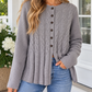 Gray Cable Knit Cardigan
