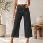 Gray High Waist Cropped Jeans