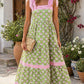 Green Floral Knot Strap Dress