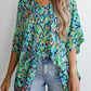 Green Abstract Loose Blouse