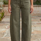 Green Ankle Length Barrel Jeans