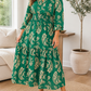 Green Floral Plus Dress