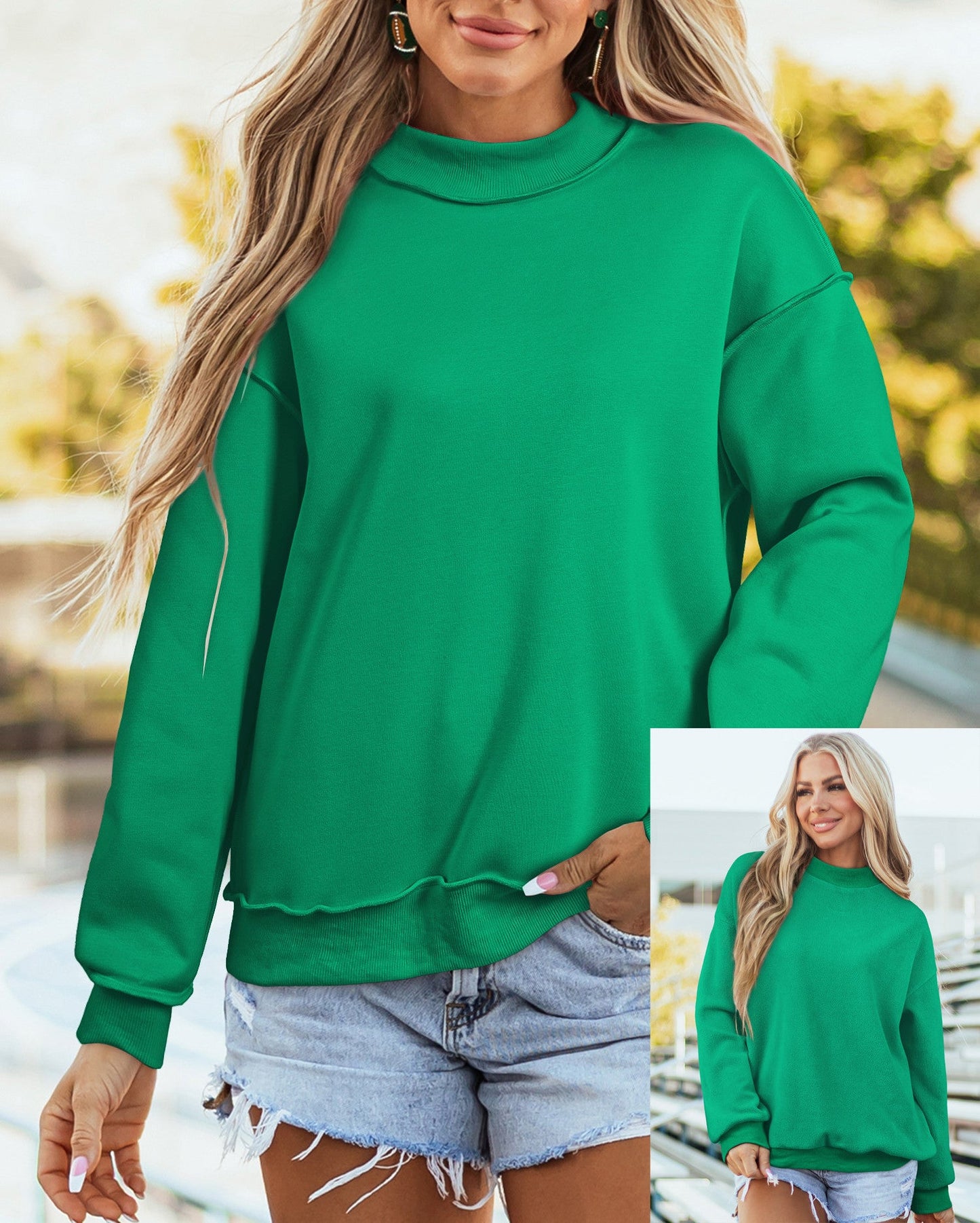 Oversized Mock Neck Sweatshirt