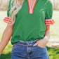 Green Stripe Collar Blouse