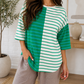 Green Stripe Colorblock Shirt