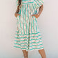 Green Stripe Floral Dress