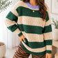 Green Stripe Pullover Sweater
