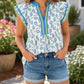 Green Sunflower Flutter Blouse