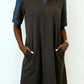 Grey Denim Polo Dress