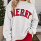 Grey MERRY Plaid Colorblock Sweatshirt