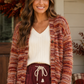 Fuzzy Striped Cardigan