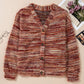 Fuzzy Striped Cardigan
