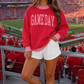 Red Gingham Game Day Pullover