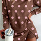Pink and Brown Polka Dot Set
