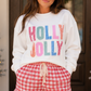 Holly Jolly Patch Embroidered Sweatshirt