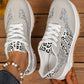 White Mix Texture Leopard Sneakers RTS