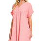 Zenana Double Gauze Raw Edge Dress RTS