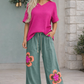 Flower Patchwork Drawstring Pants
