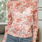 Retro Floral Mesh Top