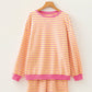 Yellow Stripe Round Neck Set