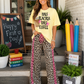 Pink Side Stripe Leopard Pants