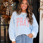 Blue Plaid Pray Sweatshirt