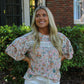 Floral Wide Sleeve Ruffle Top RTS
