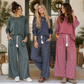 Raw Edge Pocket Casual Set