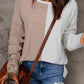 Khaki Colorblock Crew Neck Top