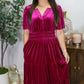 Wine Velvet Maxi Dress