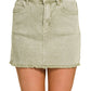 Acid Washed Frayed Hem Skirt Zenana New RTS