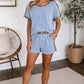 Sky Blue Leopard Trim Set