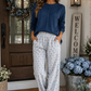 Gray Floral Pants