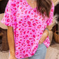Pink VNeck Leopard Top