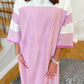Purple Striped Patchwork Dress