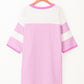 Purple Striped Patchwork Dress