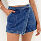 Faux Wrap Denim Skort RTS