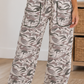 Khaki Camo Drawstring Cargo Pants