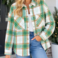 Khaki Christmas Plaid Shacket