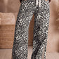 Khaki Leopard Drawstring Jeans