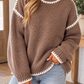 Khaki Trim Relaxed Sweater